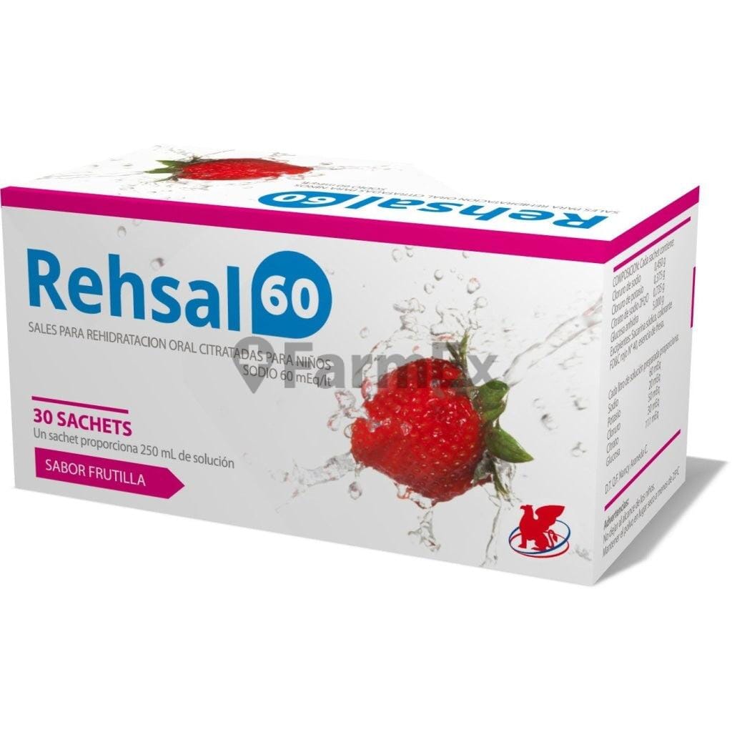 Rehsal 60 Polvo para solución oral Sabor Frutilla - Un Sachet Individual Farmex-VidaTres-Persistente